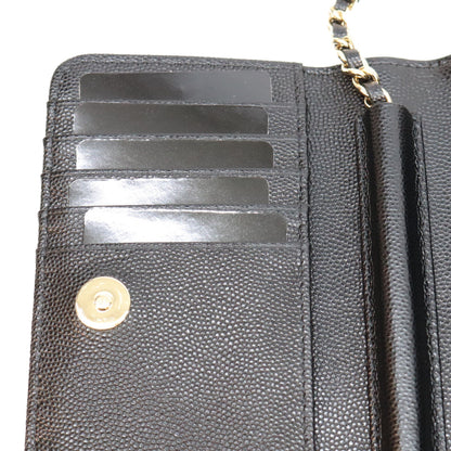 CHANEL シャネル 21年 30番 AP1649 黒 キャビア G金具 ミニチェーンウォレット ショルダーバッグ