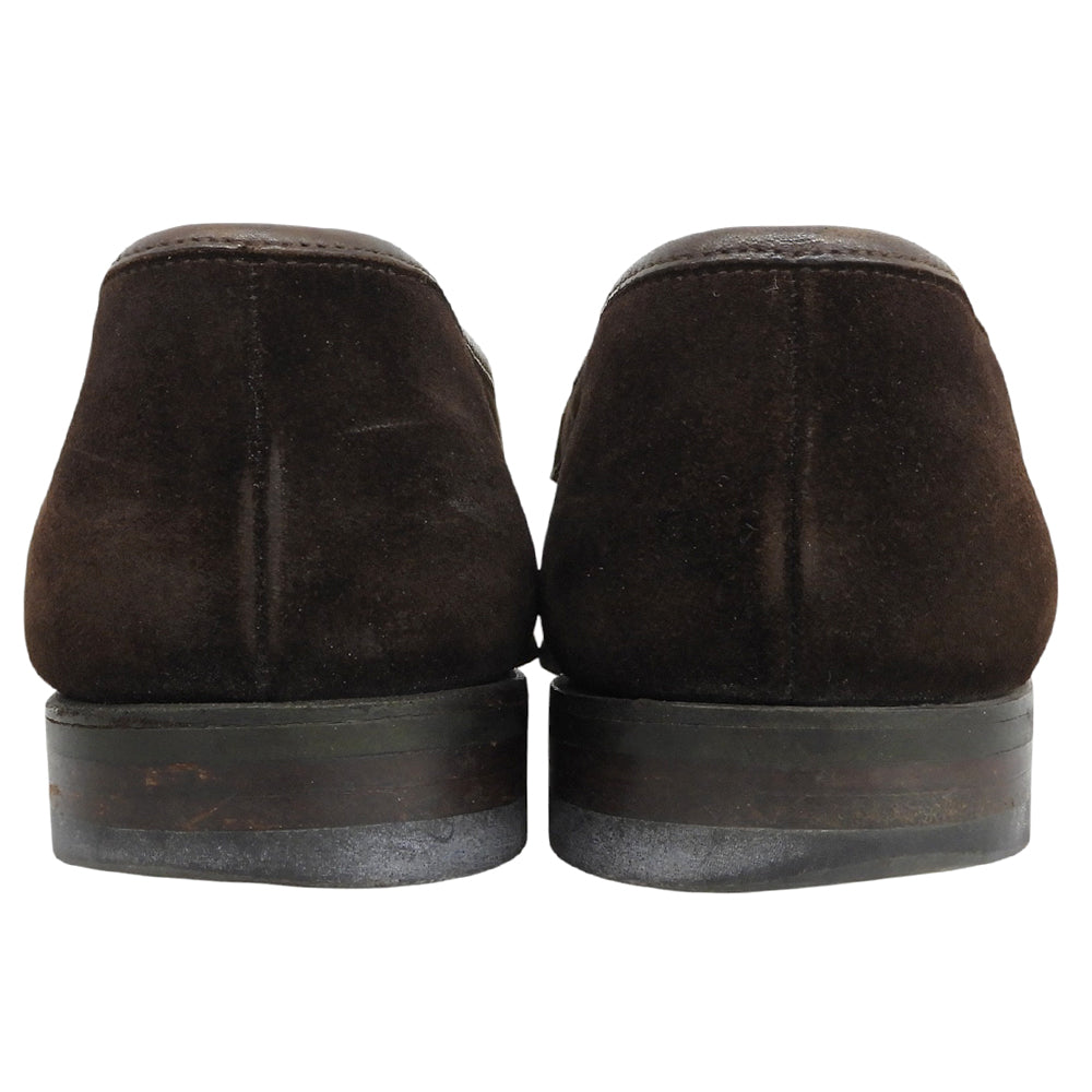 Crockett&Jones クロケット＆ジョーンズ SYDNEY スエードレザー コインローファー シューズ メンズ ブラウン 8E シューズ