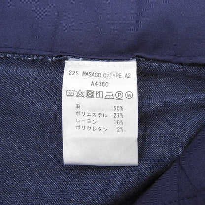 giab's ARCHIVIO ジャブスアルキヴィオ MASACCIO リネン イージースラックスパンツ ボトムス メンズ ネイビー 42 ボトムス