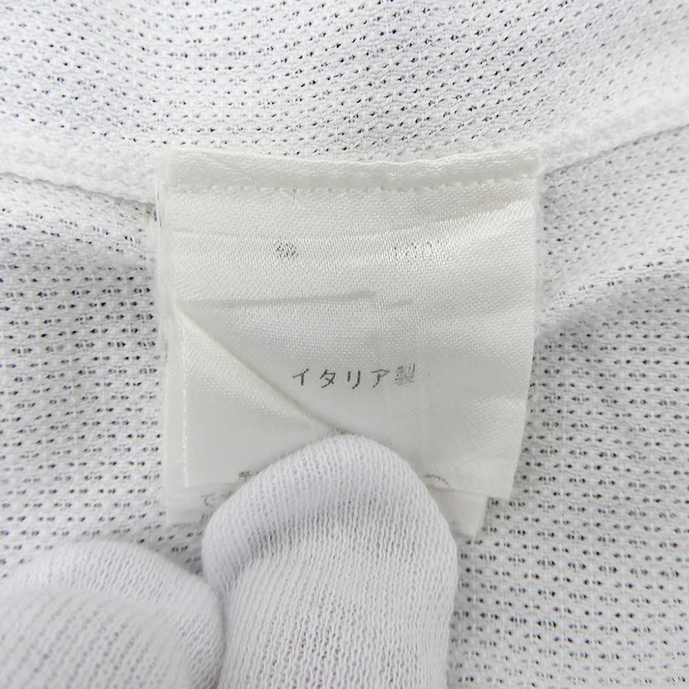 finamore フィナモレ ホリゾンタルカラー 鹿の子 長袖シャツ トップス メンズ ホワイト 37 トップス