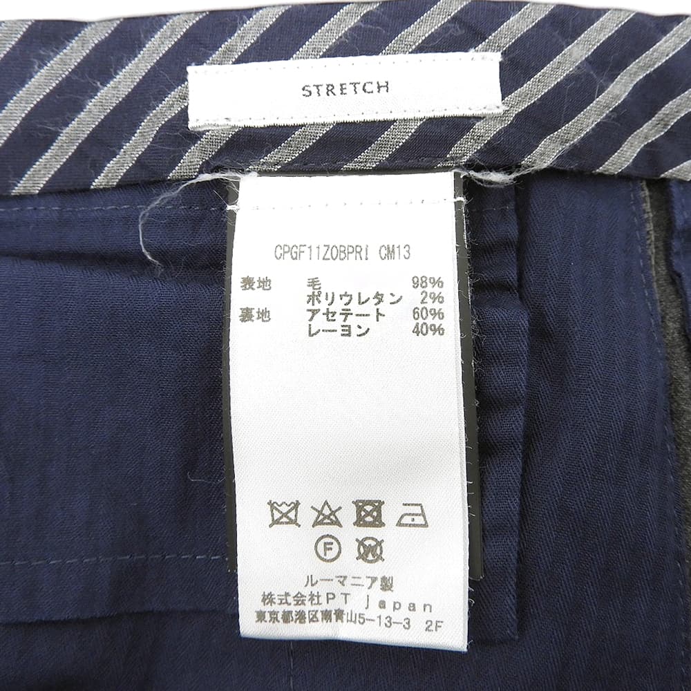 PT TORINO ピーティートリノ GENTLEMAN FIT スラックスパンツ ボトムス メンズ ダークグレー 42 ボトムス