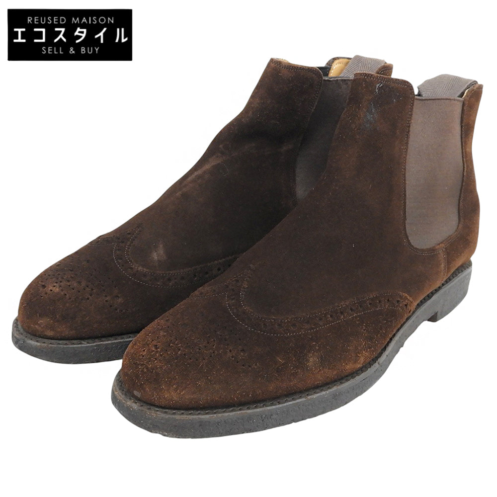 CHEANEY チーニー REGENT スエード ウイングチップ サイドゴアブーツ シューズ メンズ ブラウン 8 1/2 シューズ