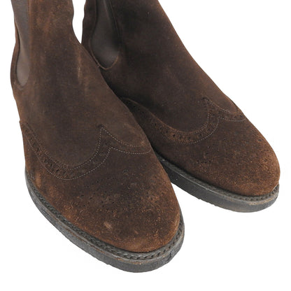 CHEANEY チーニー REGENT スエード ウイングチップ サイドゴアブーツ シューズ メンズ ブラウン 8 1/2 シューズ