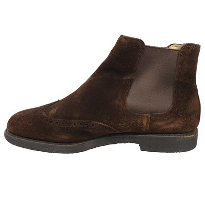 CHEANEY チーニー REGENT スエード ウイングチップ サイドゴアブーツ シューズ メンズ ブラウン 8 1/2 シューズ