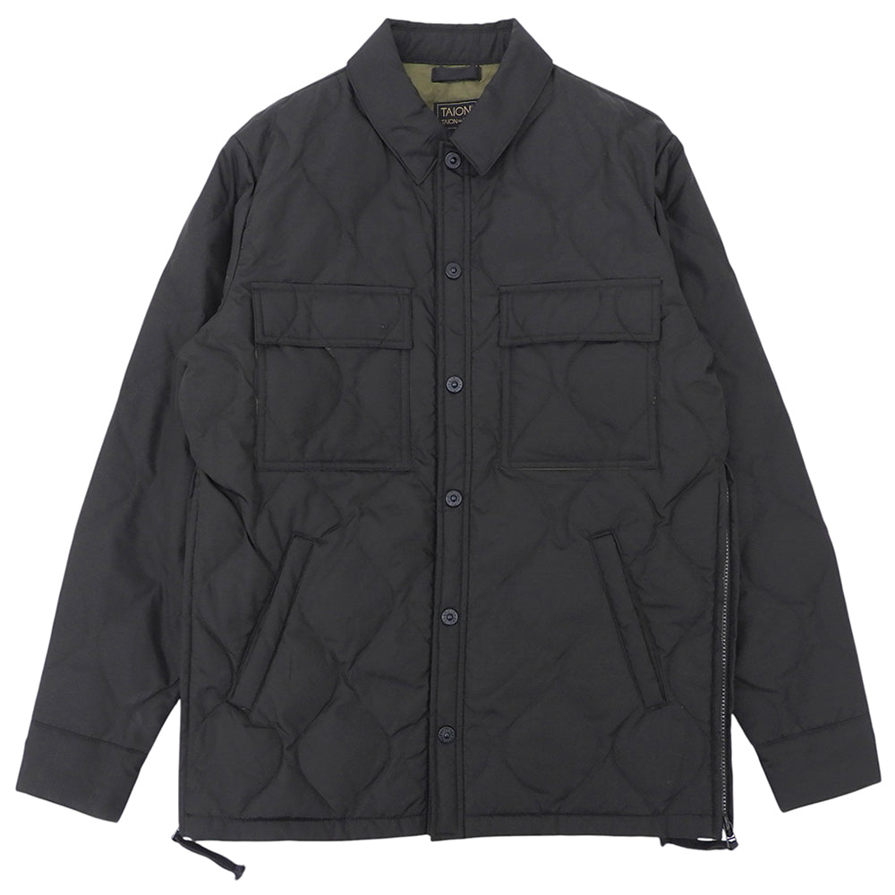 TAION タイオン 美品 ミリタリー CPOシャツジャケット ダウン ジャケット メンズ ブラック S TAION-109CPOSHML-1 ジャケット