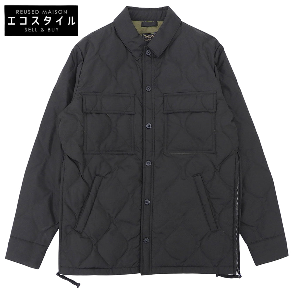 TAION タイオン 美品 ミリタリー CPOシャツジャケット ダウン ジャケット メンズ ブラック S TAION-109CPOSHML-1 ジャケット