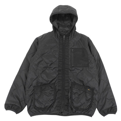 ALPHA INDUSTRIES アルファインダストリーズ キルトフードジャケット メンズ ブラック M ジャケット ジャケット