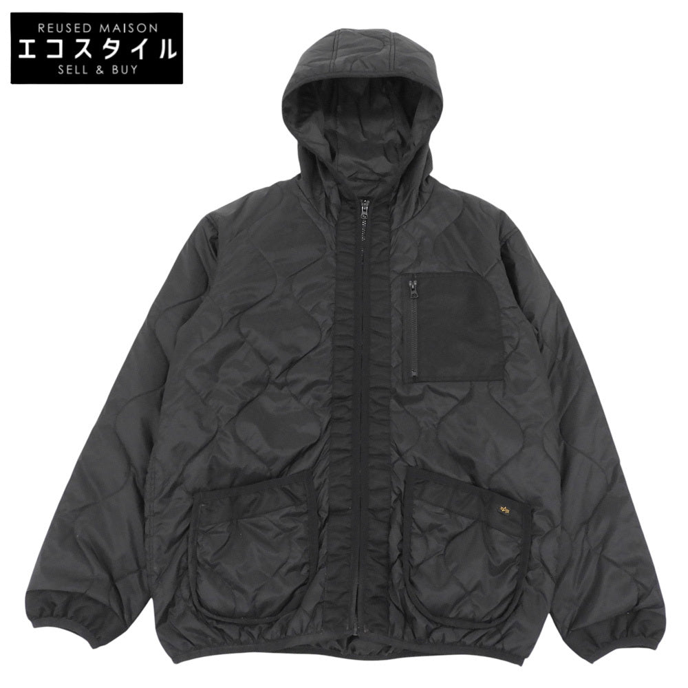 ALPHA INDUSTRIES アルファインダストリーズ キルトフードジャケット メンズ ブラック M ジャケット ジャケット