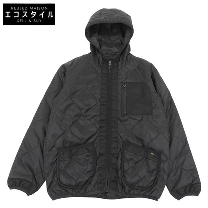 ALPHA INDUSTRIES アルファインダストリーズ キルトフードジャケット メンズ ブラック M ジャケット ジャケット
