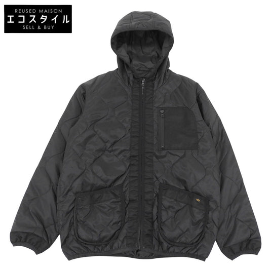 ALPHA INDUSTRIES アルファインダストリーズ キルトフードジャケット メンズ ブラック M ジャケット ジャケット