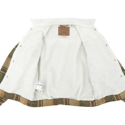 LEVI'S リーバイス 新品同様 チェック シェルパ トラッカージャケット メンズ ベージュ系 S A4882 ジャケット