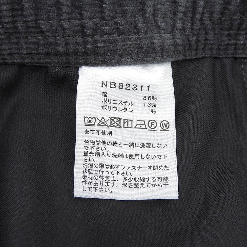 THE NORTH FACE ノースフェイス 美品 グラナムコード コーデュロイパンツ ボトムス メンズ アスファルトグレー M NB82311 ボトムス