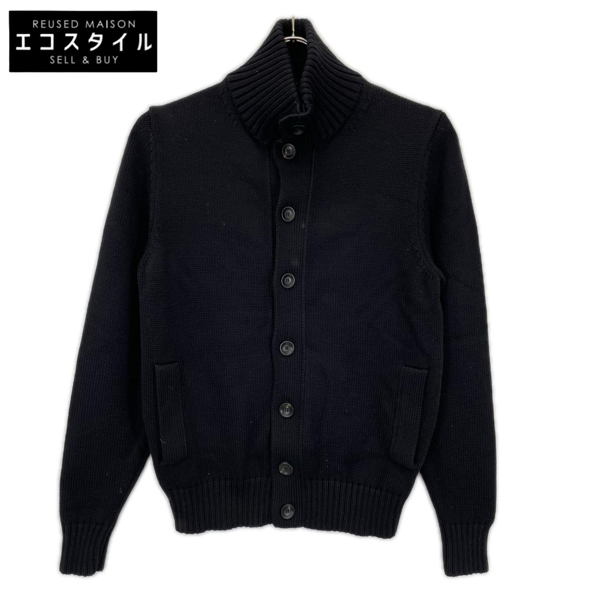 ZANONE ザノーネ CHIOTO ブラック ウール スタンドカラーニットジャケット ジャケット