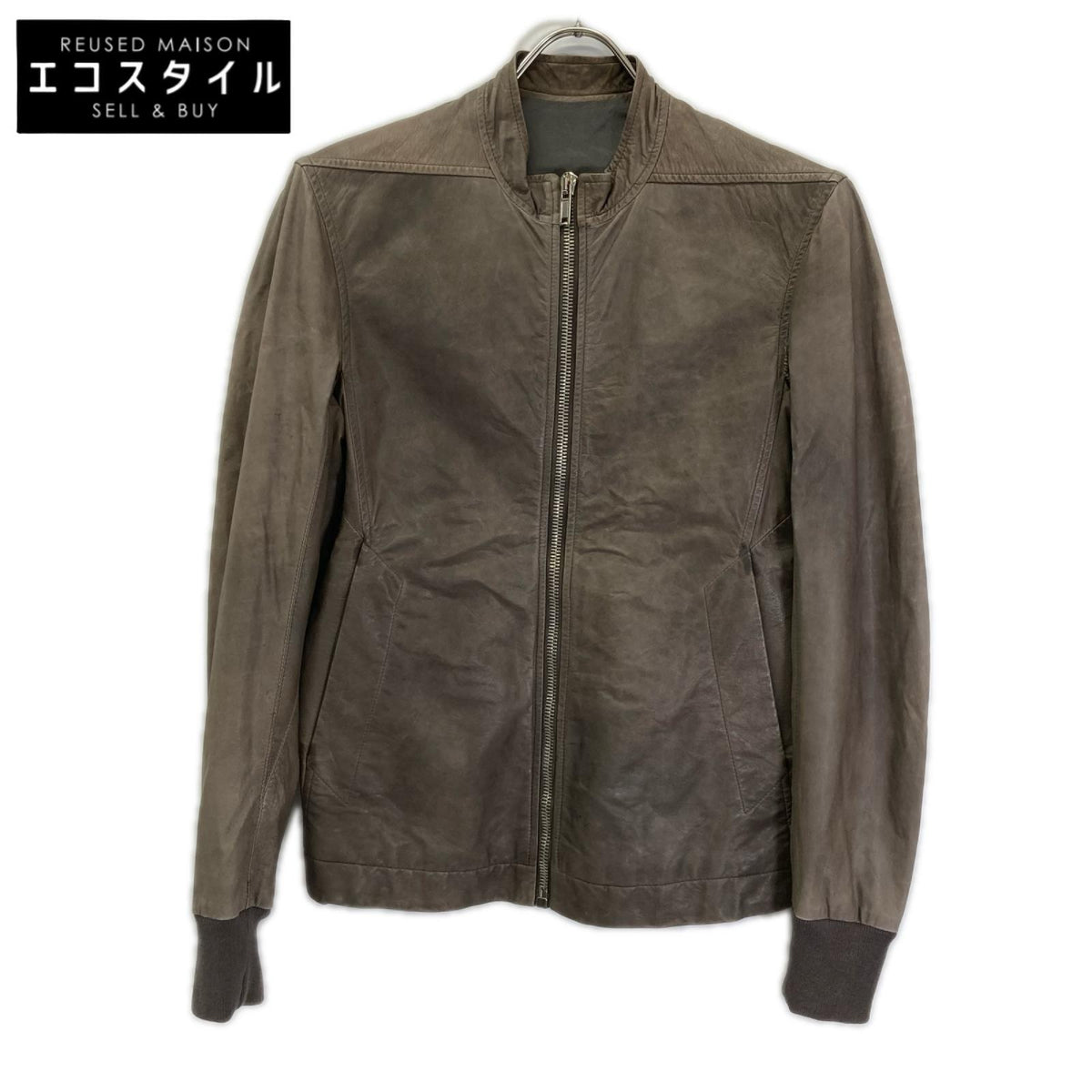 Rick Owens リックオウエンス 12SS RU3763 インターシャレザーブルゾン/シングルライダース ジャケット