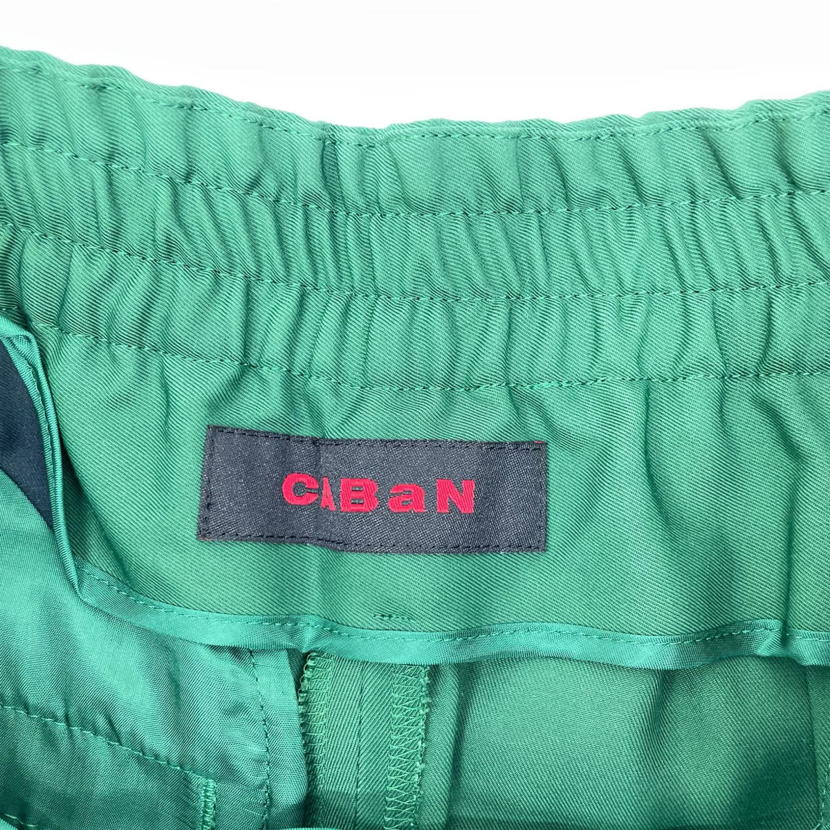 CABaN キャバン 39-04-51-04002 グリーン レーヨンシルクツイル 2タックパンツ ボトムス