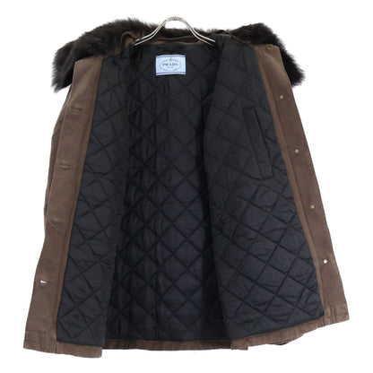 PRADA プラダ 【美品/国内正規】292241 シープスキンファーカラー付 コットン ジャケット ジャケット
