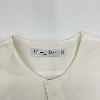 Christian Dior クリスチャンディオール 7A21504B1356 ホワイト ワッペン ノースリーブ シャツ トップス