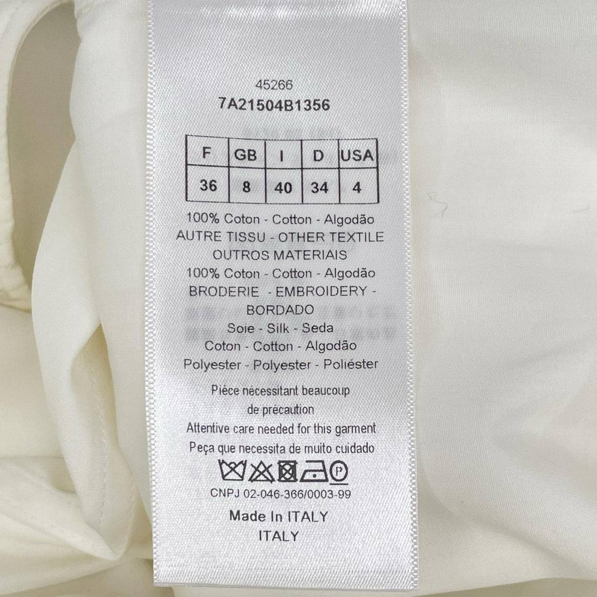 Christian Dior クリスチャンディオール 7A21504B1356 ホワイト ワッペン ノースリーブ シャツ トップス