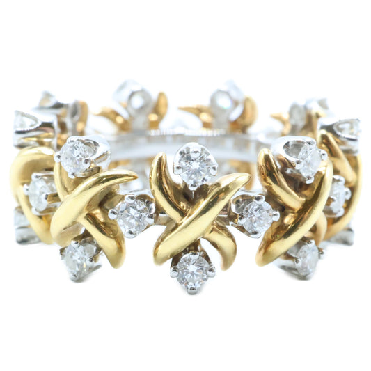 TIFFANY&Co. ティファニー K18×PT900 ジャン・シュランバージェ レア クロス リング リング 指輪