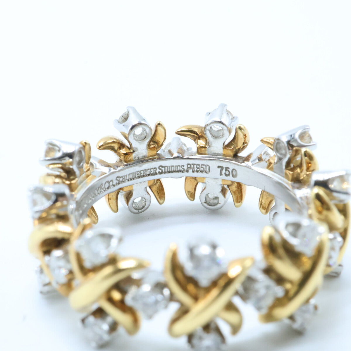 TIFFANY&Co. ティファニー K18×PT900 ジャン・シュランバージェ レア クロス リング リング 指輪