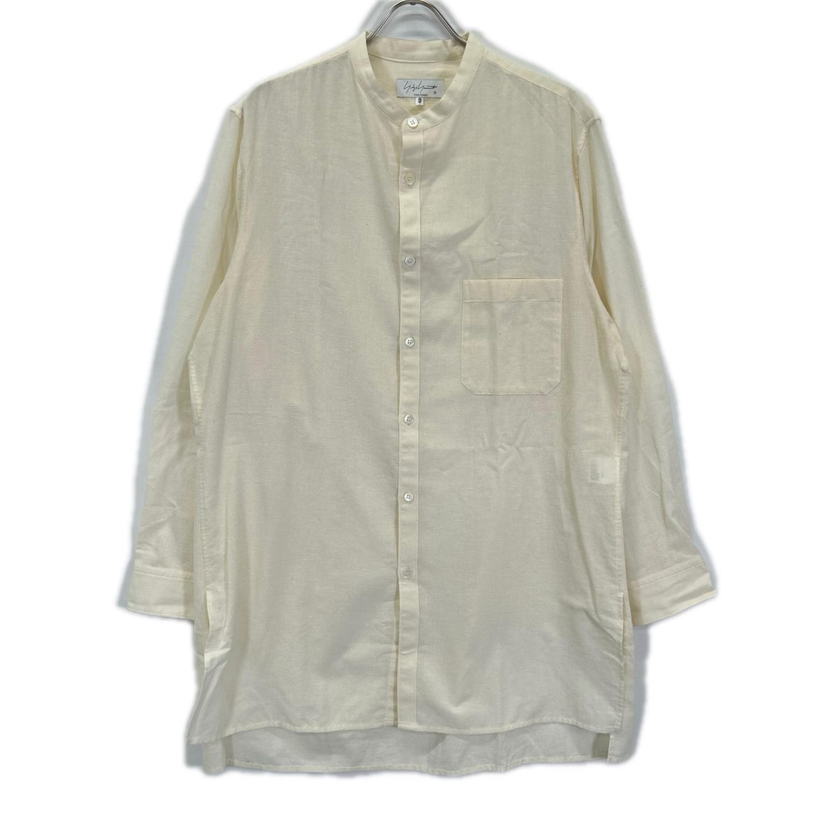 Yohji Yamamoto POUR HOMME ヨウジヤマモトプールオム HZ-B2B-046 生成り バンドカラー シャツ トップス