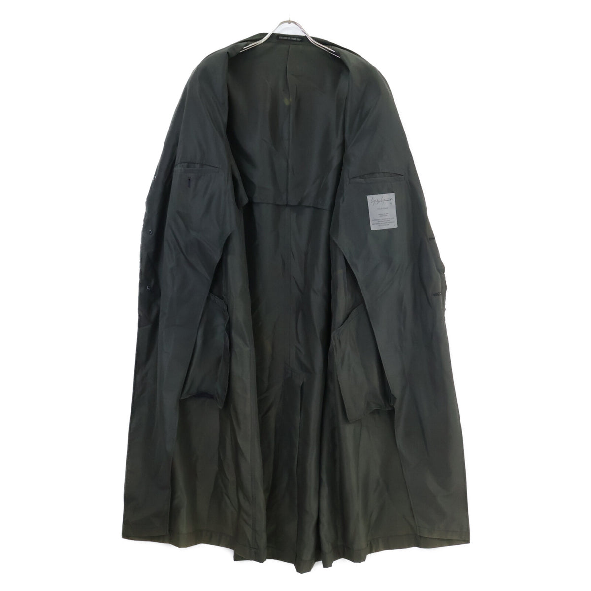 Yohji Yamamoto POUR HOMME ヨウジヤマモトプールオム HZ-J64-406 シルク100％ USED加工 チェスター コート