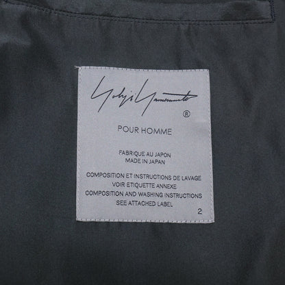 Yohji Yamamoto POUR HOMME ヨウジヤマモトプールオム HZ-J64-406 シルク100％ USED加工 チェスター コート