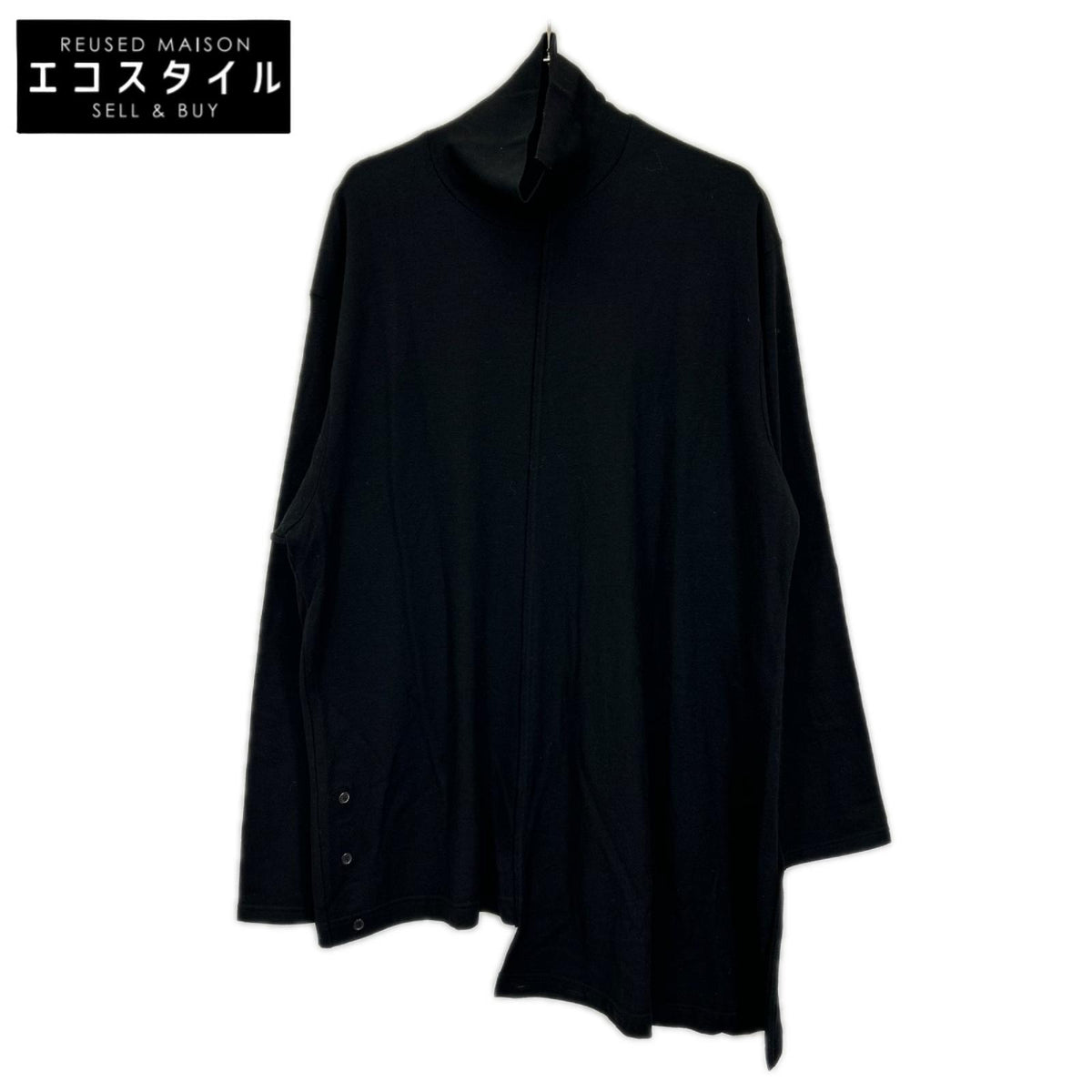 REGULATION Yohji Yamamoto レギュレーション ヨウジヤマモト 48/2MIDDLE WASHABLE DIAGONAL ハイネックニット トップス
