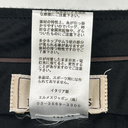 HERMES エルメス 94500000 92-5410 ブラック ノータック トラウザーパンツ ボトムス
