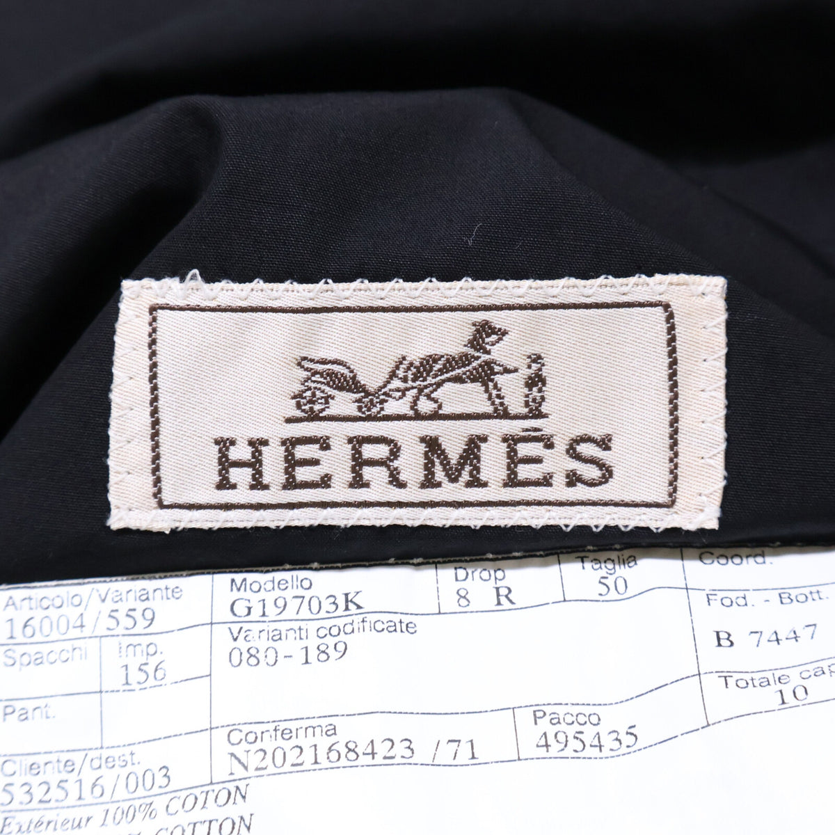 HERMES エルメス 【国内正規】G19703K 21-5274 コットン リバーシブル テーラードジャケット ジャケット