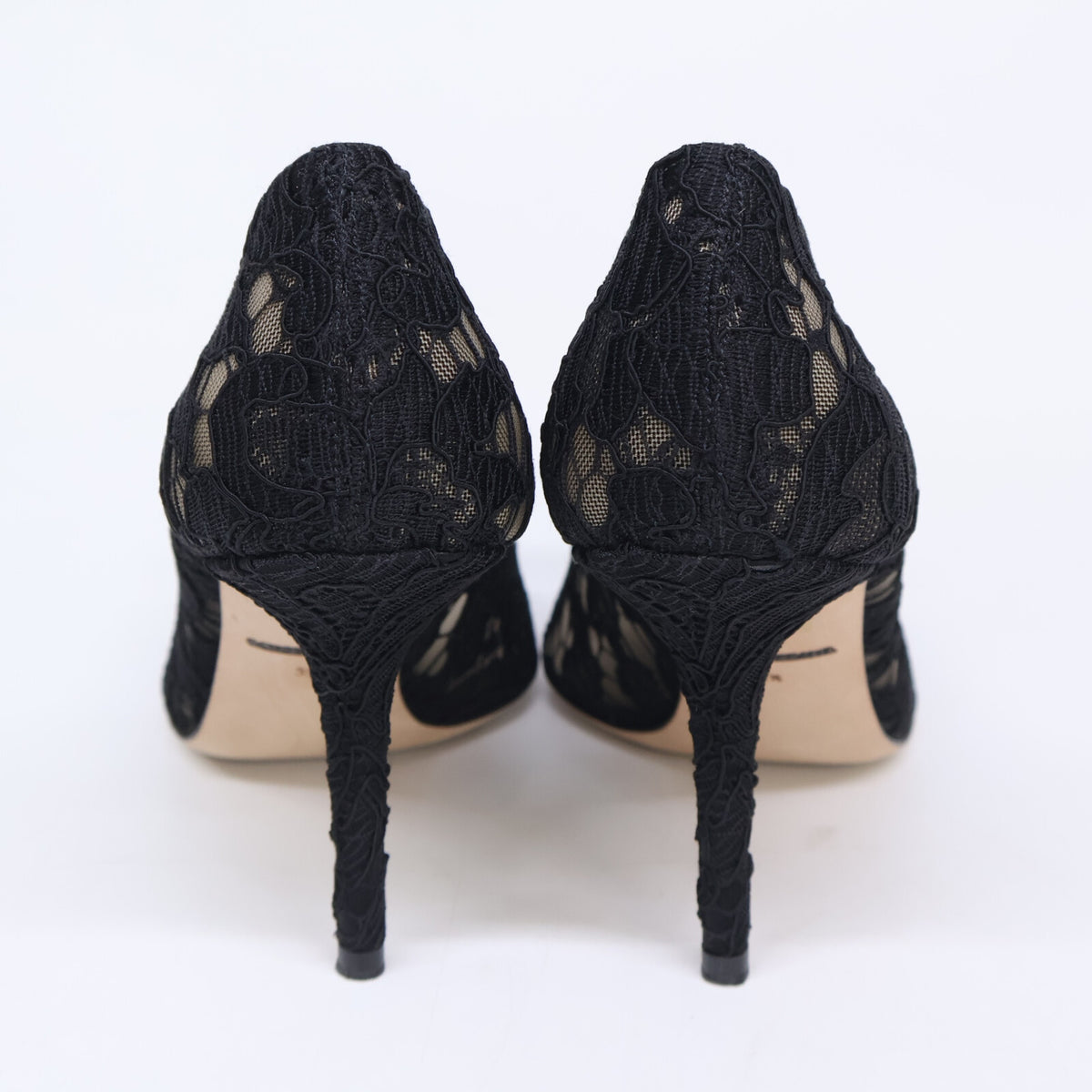 DOLCE&GABBANA ドルチェアンドガッバーナ 【美品】231 CD0101AL1981 ビジューバックル レース ヒールパンプス シューズ