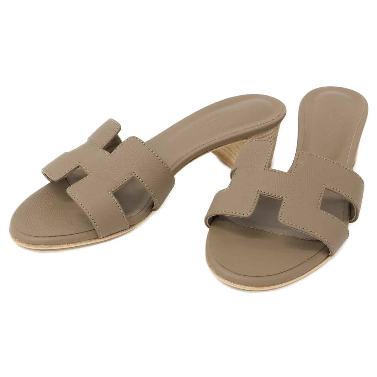 HERMES エルメス 【美品】AF151215Z Oasis オアジス レザー ヒールサンダル シューズ