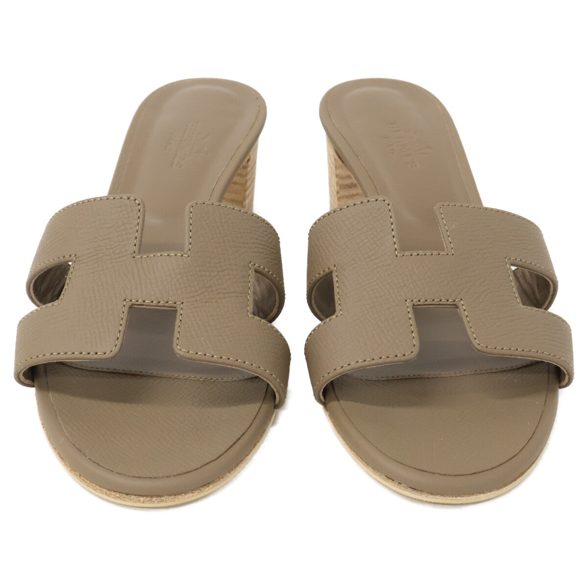 HERMES エルメス 【美品】AF151215Z Oasis オアジス レザー ヒールサンダル シューズ