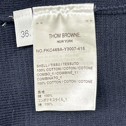 THOM BROWNE トムブラウン 22AW FKC469-Y3007 ネイビー×ブルー RWB シャツ ドッキングロングカーディガン トップス