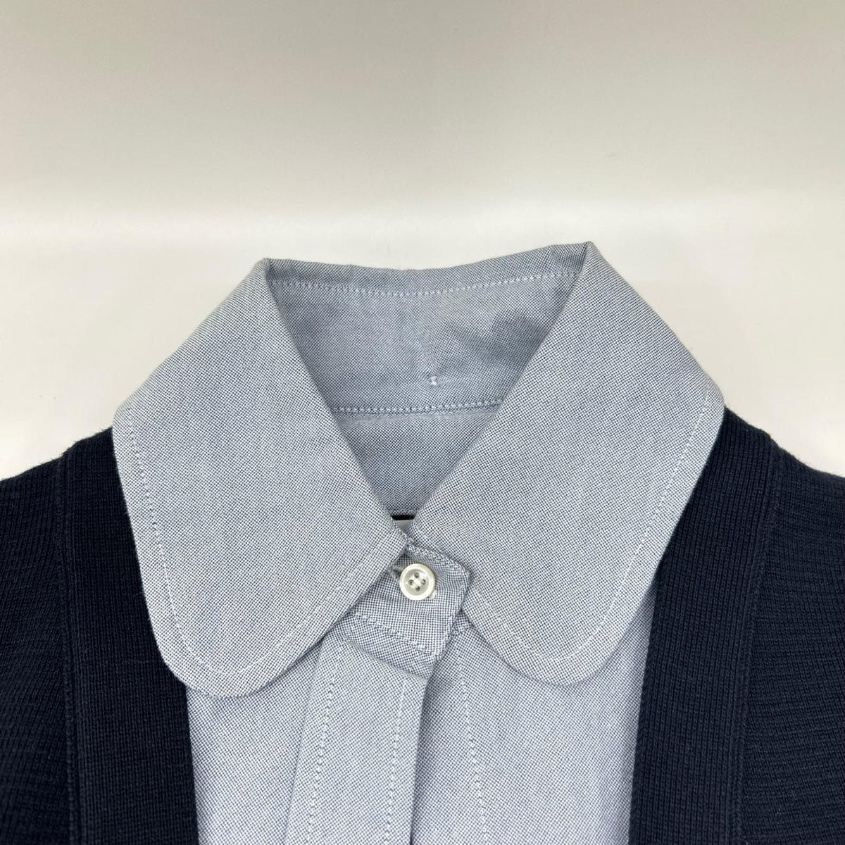 THOM BROWNE トムブラウン 22AW FKC469-Y3007 ネイビー×ブルー RWB シャツ ドッキングロングカーディガン トップス