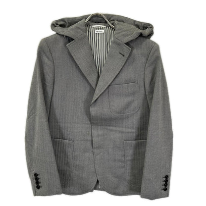 THOM BROWNE トムブラウン MJC259AW8646 グレー シングル フード付き テーラードジャケット ジャケット