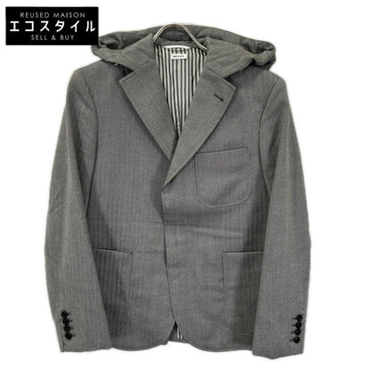 THOM BROWNE トムブラウン MJC259AW8646 グレー シングル フード付き テーラードジャケット ジャケット
