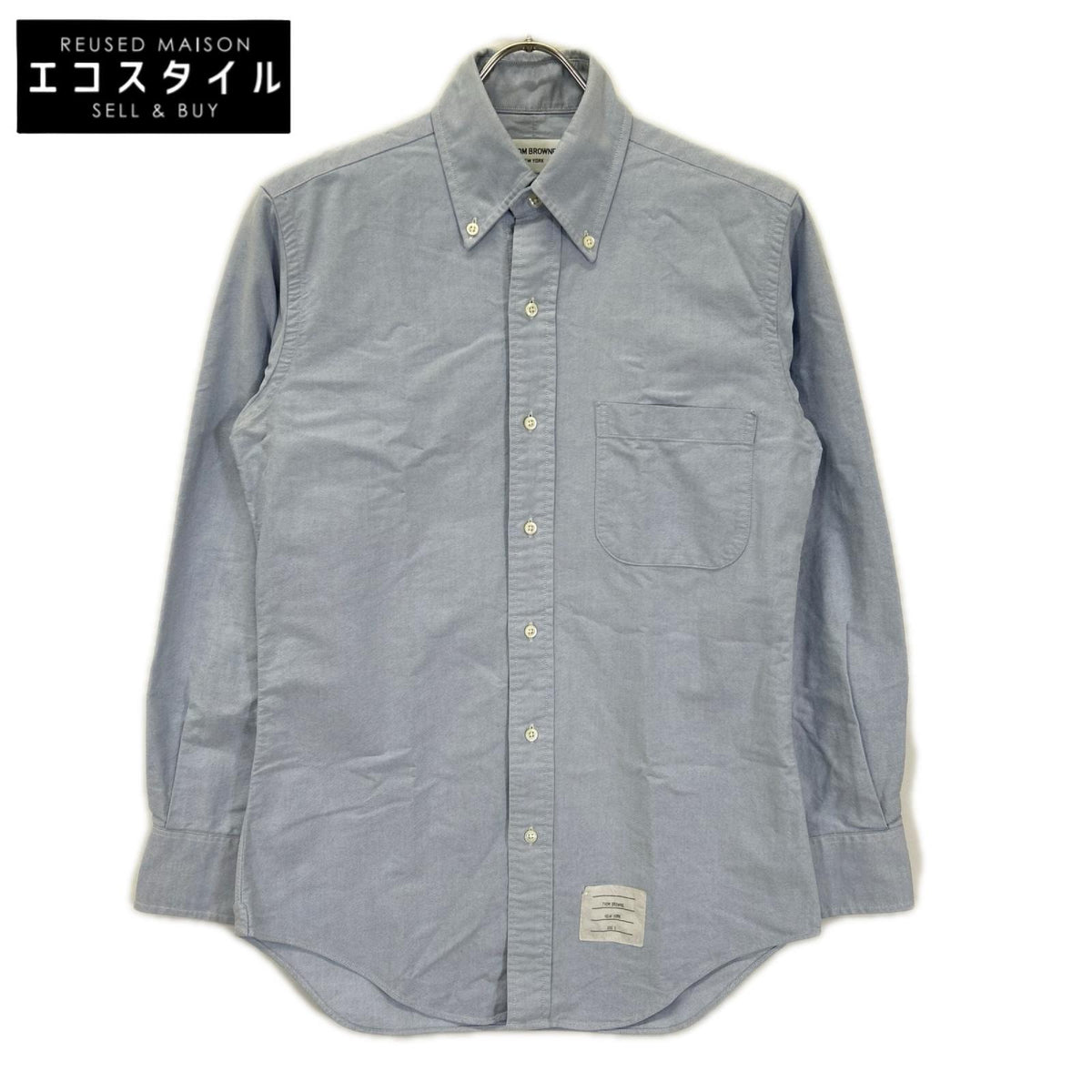 THOM BROWNE トムブラウン MWL001AW5258 ブルー コットン 長袖シャツ トップス