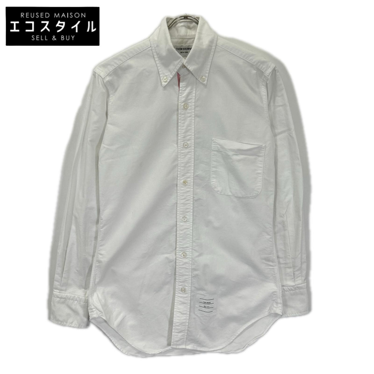 THOM BROWNE トムブラウン MWL8A-00139100 ホワイト コットン ボタンダウンシャツ トップス