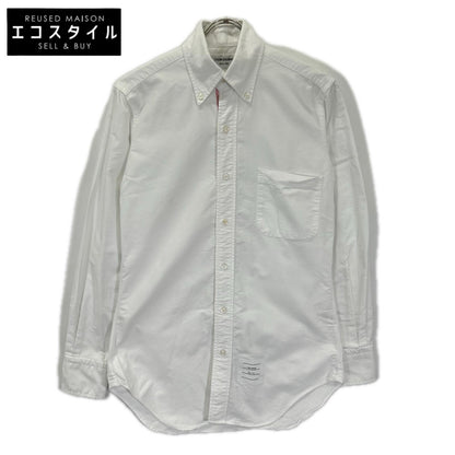 THOM BROWNE トムブラウン MWL8A-00139100 ホワイト コットン ボタンダウンシャツ トップス