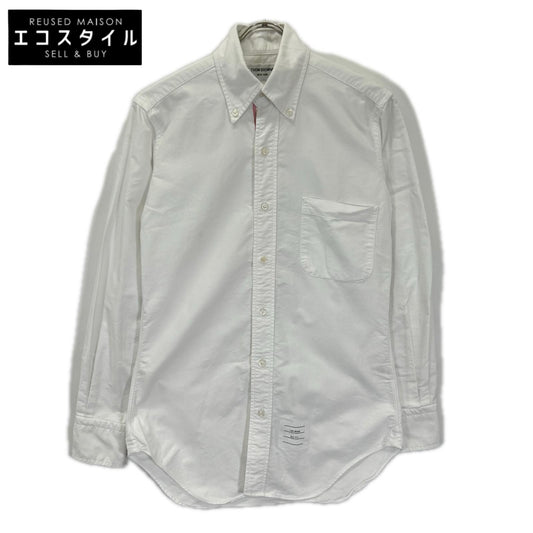 THOM BROWNE トムブラウン MWL8A-00139100 ホワイト コットン ボタンダウンシャツ トップス
