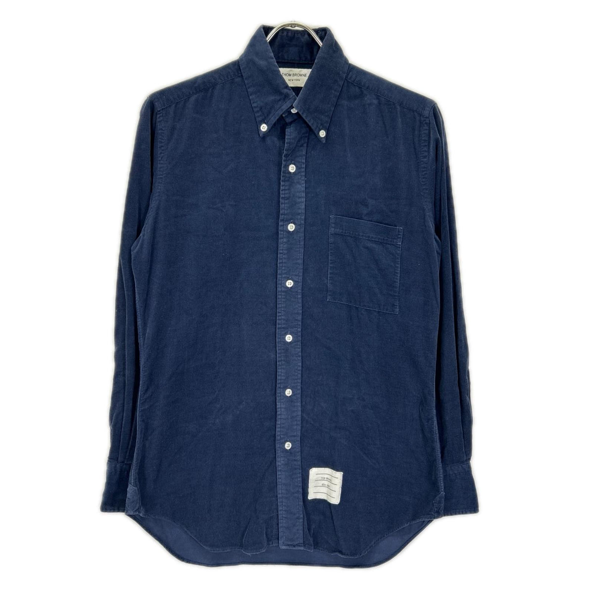THOM BROWNE トムブラウン MWL187E00144 ネイビー コーデュロイ ロングスリーブシャツ トップス