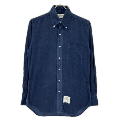 THOM BROWNE トムブラウン MWL187E00144 ネイビー コーデュロイ ロングスリーブシャツ トップス