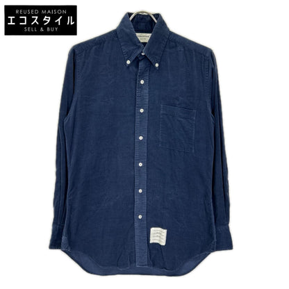 THOM BROWNE トムブラウン MWL187E00144 ネイビー コーデュロイ ロングスリーブシャツ トップス