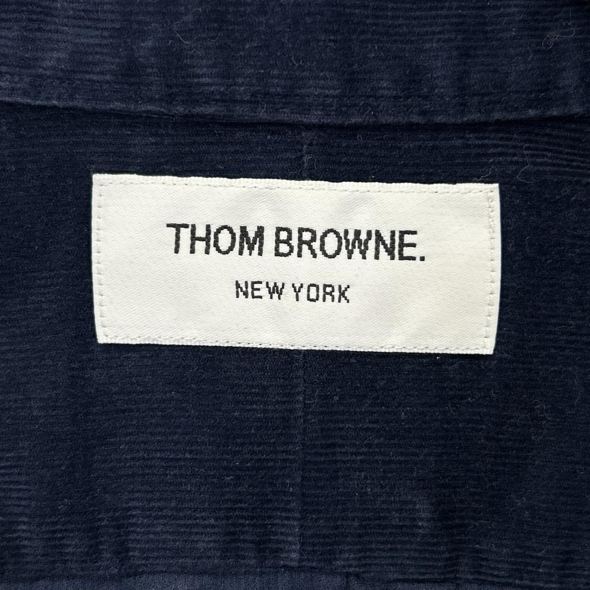 THOM BROWNE トムブラウン MWL187E00144 ネイビー コーデュロイ ロングスリーブシャツ トップス