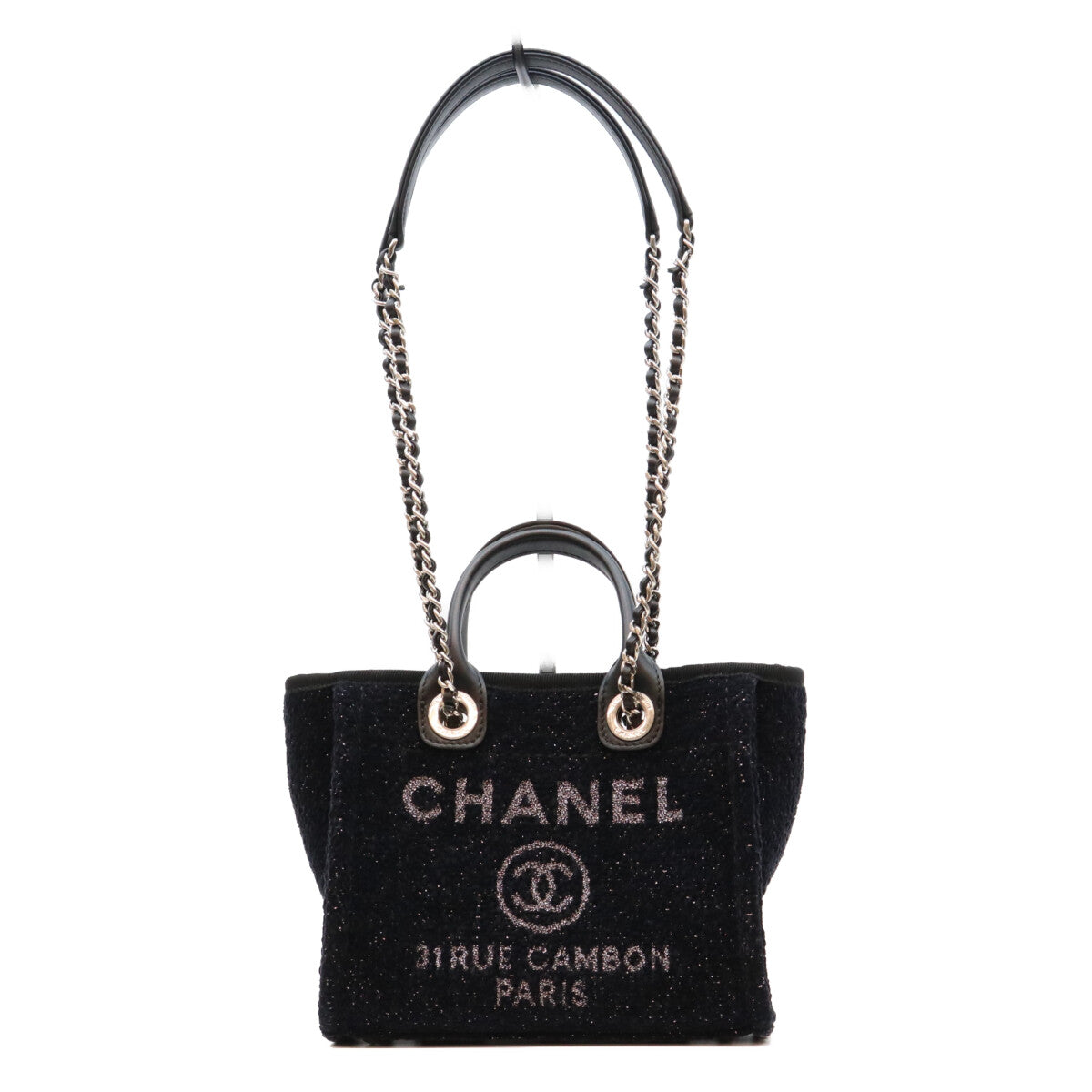 CHANEL シャネル 26-27AW AS6374 黒 ツイード ミニドーヴィル チェーンショルダーバッグ ショルダーバッグ