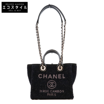 CHANEL シャネル 26-27AW AS6374 黒 ツイード ミニドーヴィル チェーンショルダーバッグ ショルダーバッグ