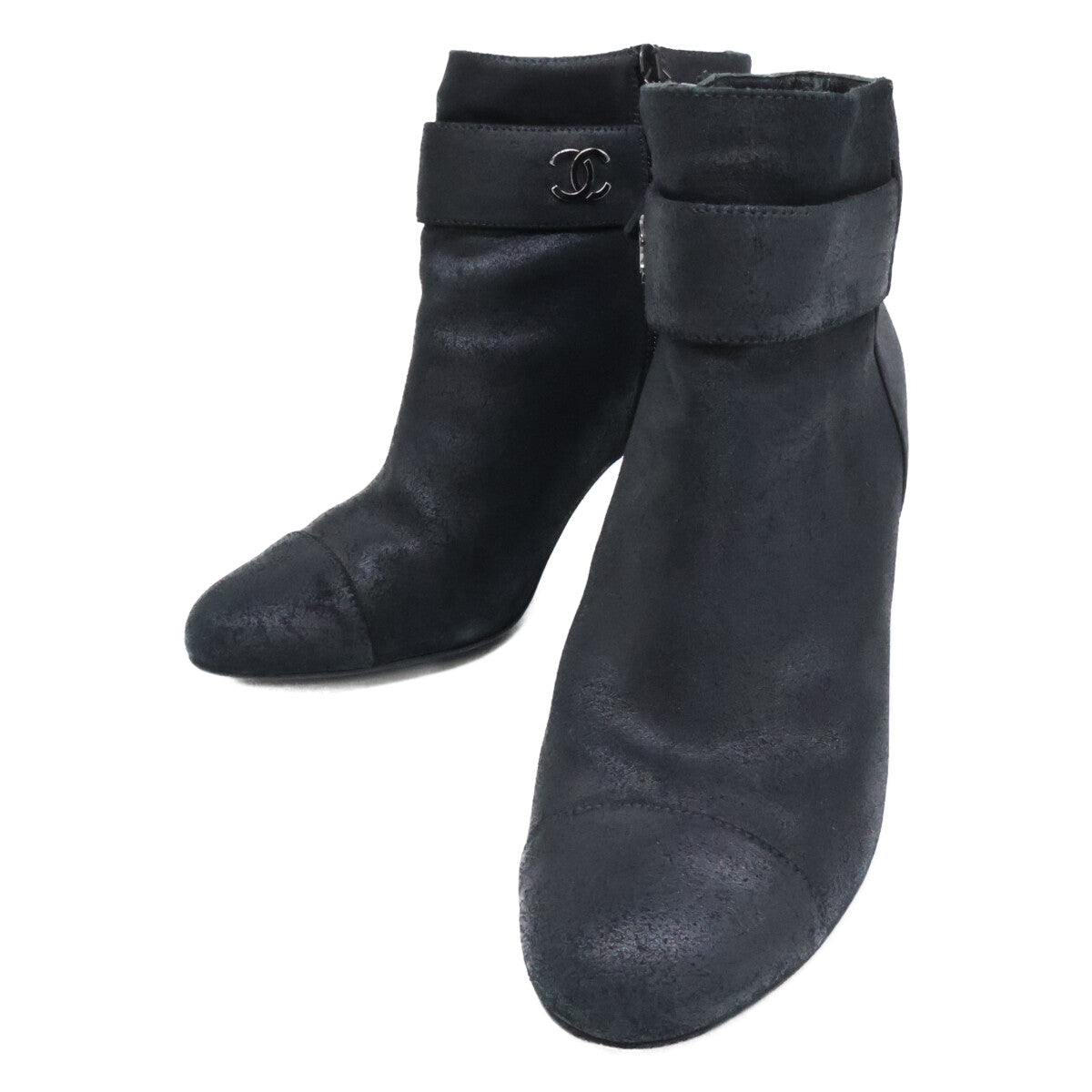 CHANEL シャネル G27906 ココマーク サイドジップ ショートブーツ シューズ
