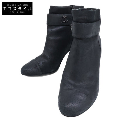 CHANEL シャネル G27906 ココマーク サイドジップ ショートブーツ シューズ