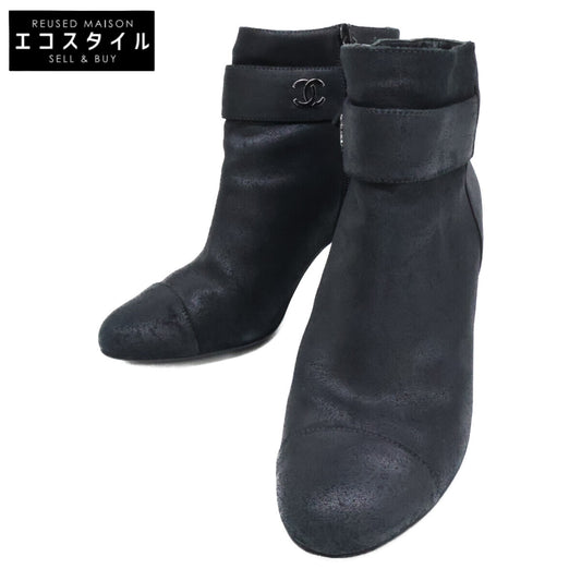 CHANEL シャネル G27906 ココマーク サイドジップ ショートブーツ シューズ